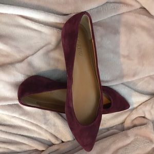 J. Crew factory suede sz 6 burgundy wine flats